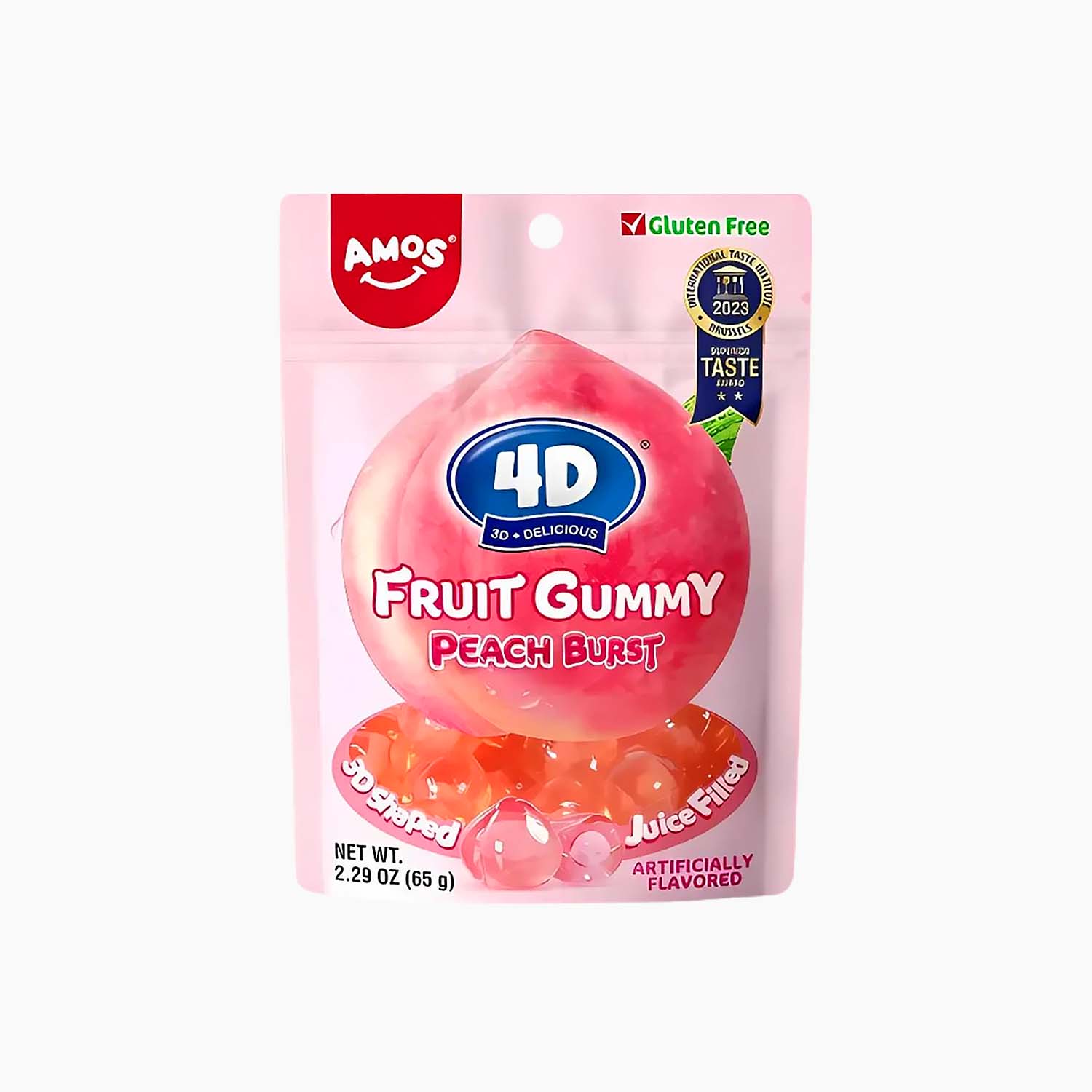 Amos 4D Fruit Gummy - Peach 65 g