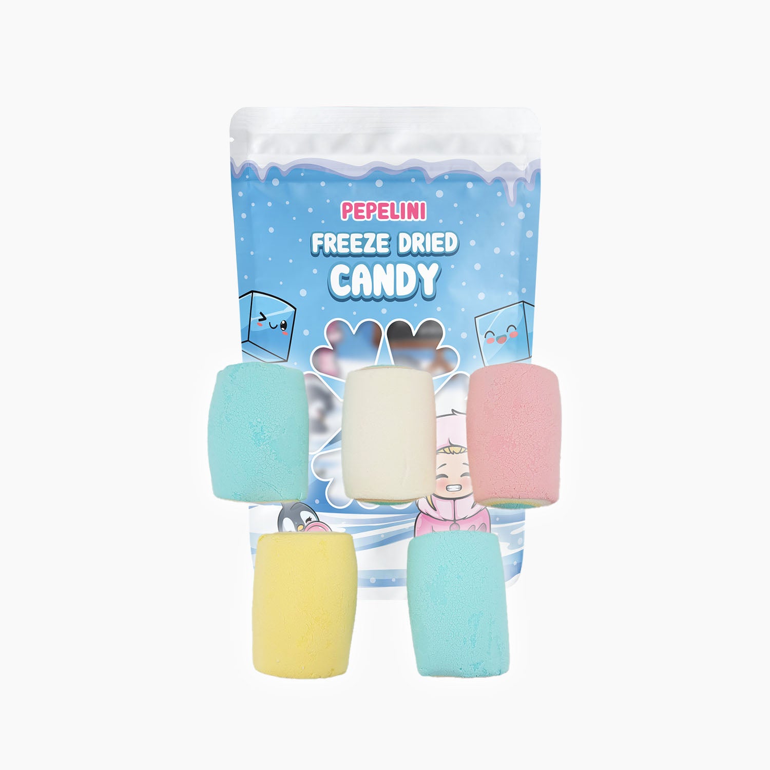 Gefriergetrocknete Regenbogen Marshmallows