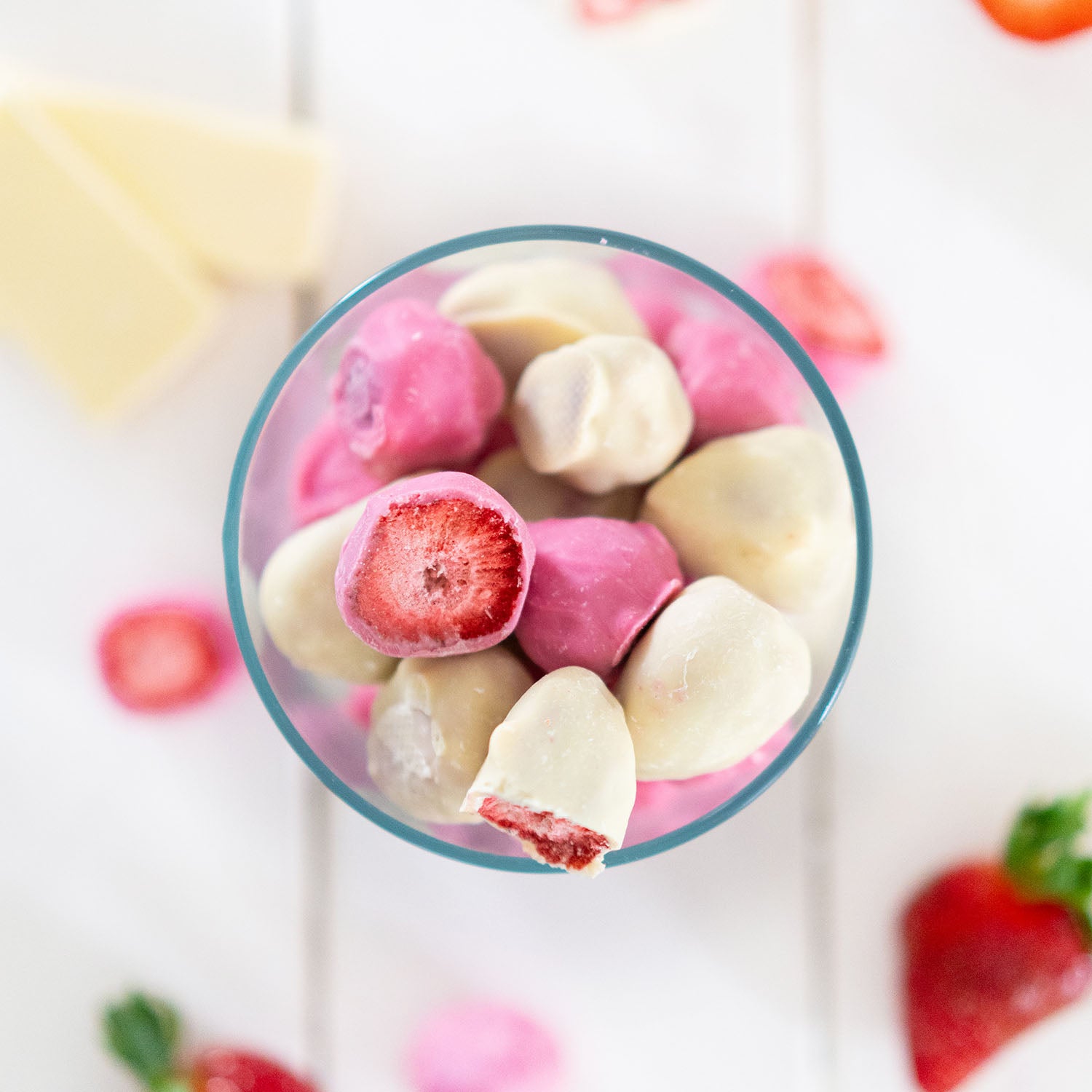 PEPELINI Gefriergetrocknete Schoko-Erdbeeren - Weiße Schokolade MIX