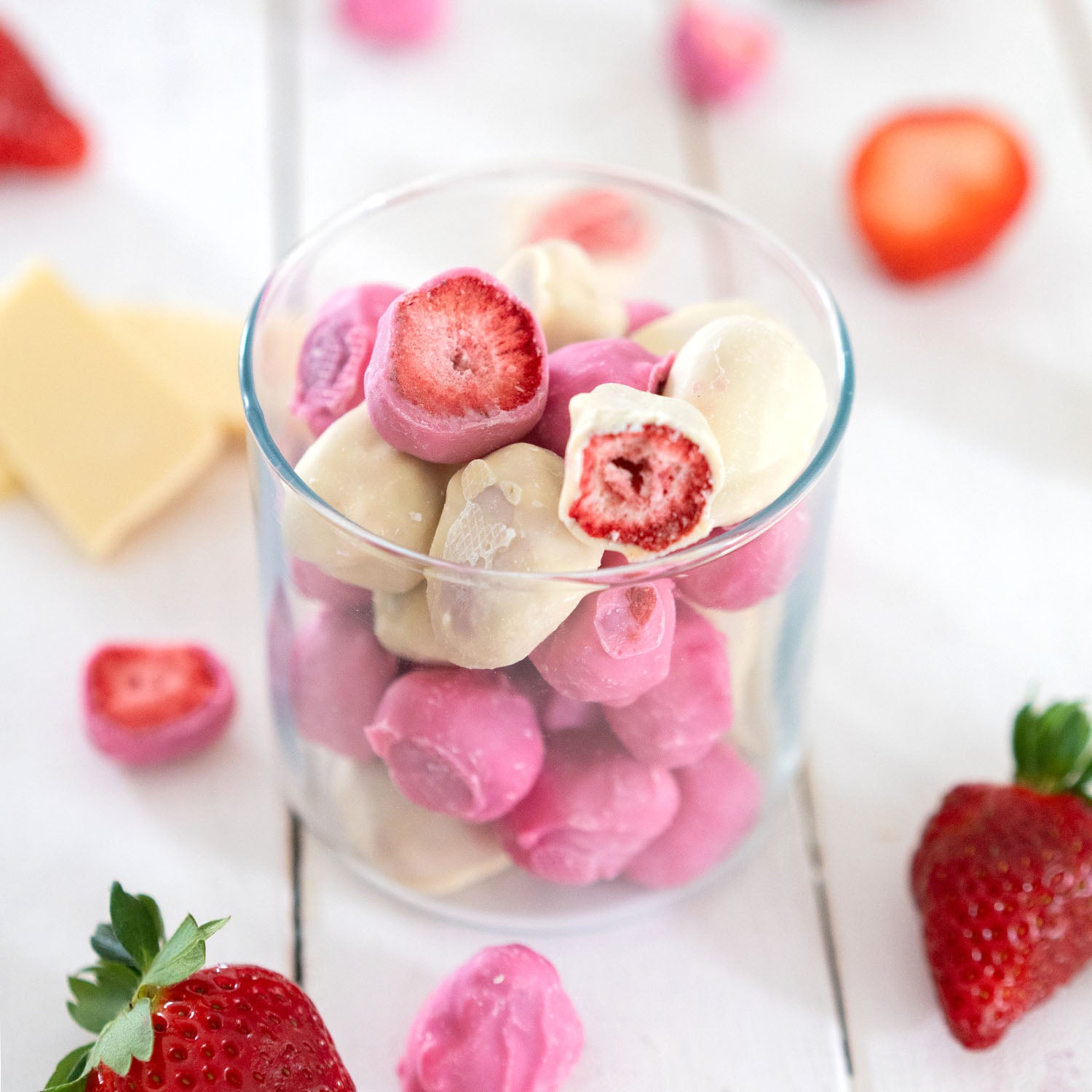 PEPELINI Gefriergetrocknete Schoko-Erdbeeren - Weiße Schokolade MIX