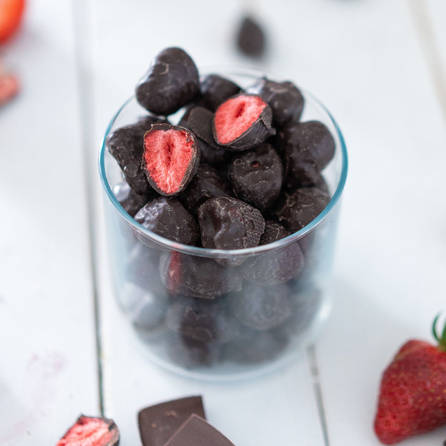 PEPELINI Gefriergetrocknete Schoko-Erdbeeren - Zartbitter Schokolade
