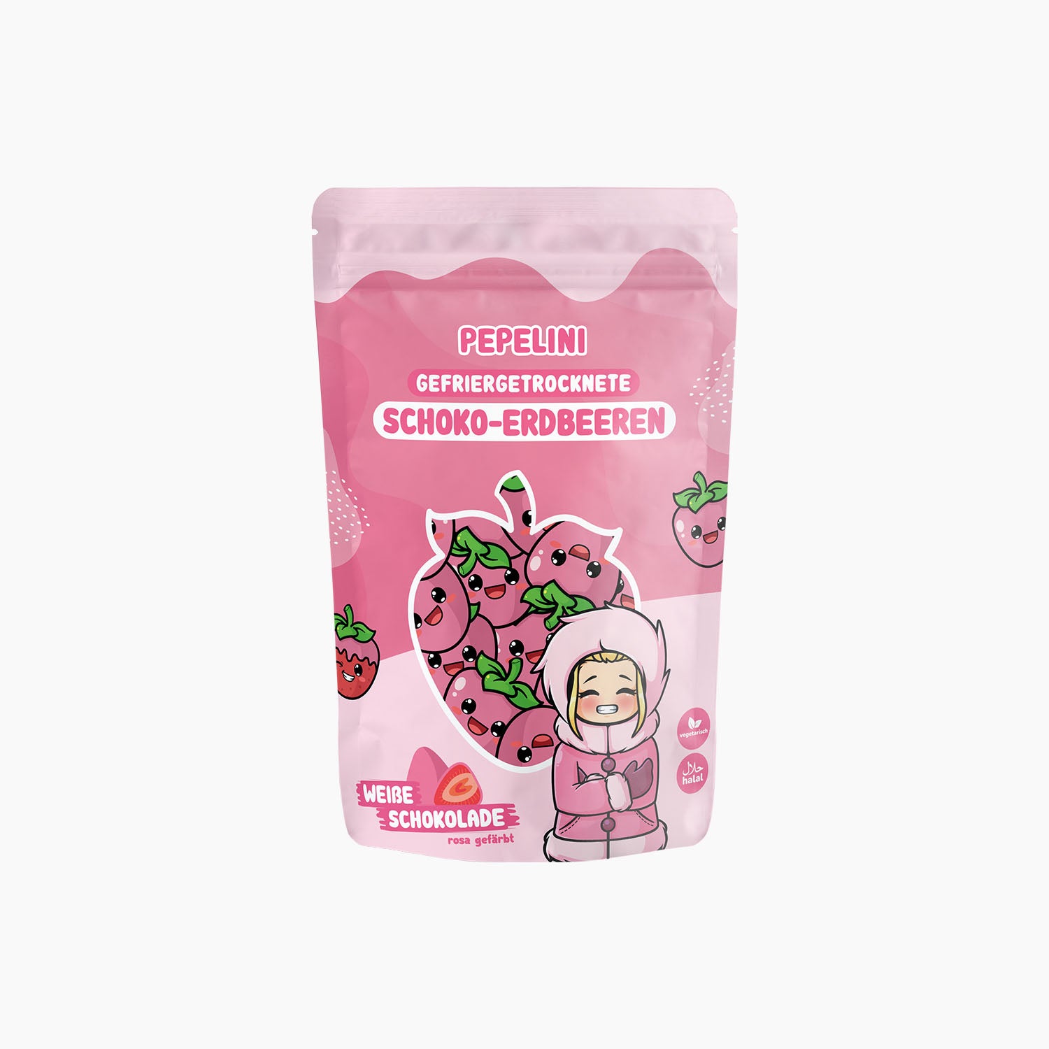 PEPELINI Gefriergetrocknete Schoko-Erdbeeren - Weiße Schokolade