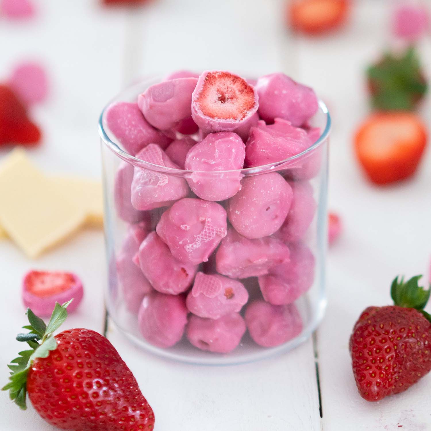 PEPELINI Gefriergetrocknete Schoko-Erdbeeren - Weiße Schokolade