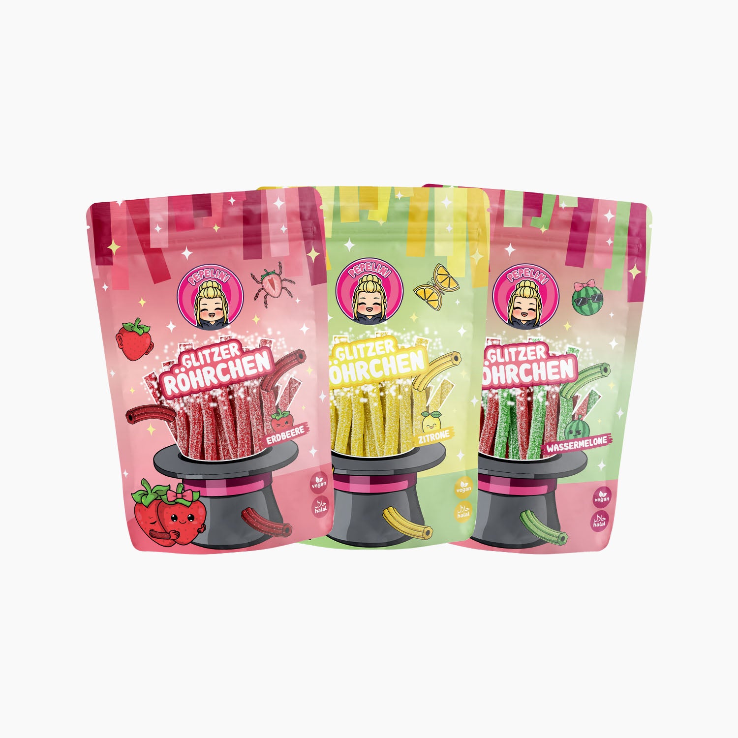 PEPELINI Glitzer Röhrchen Bundle