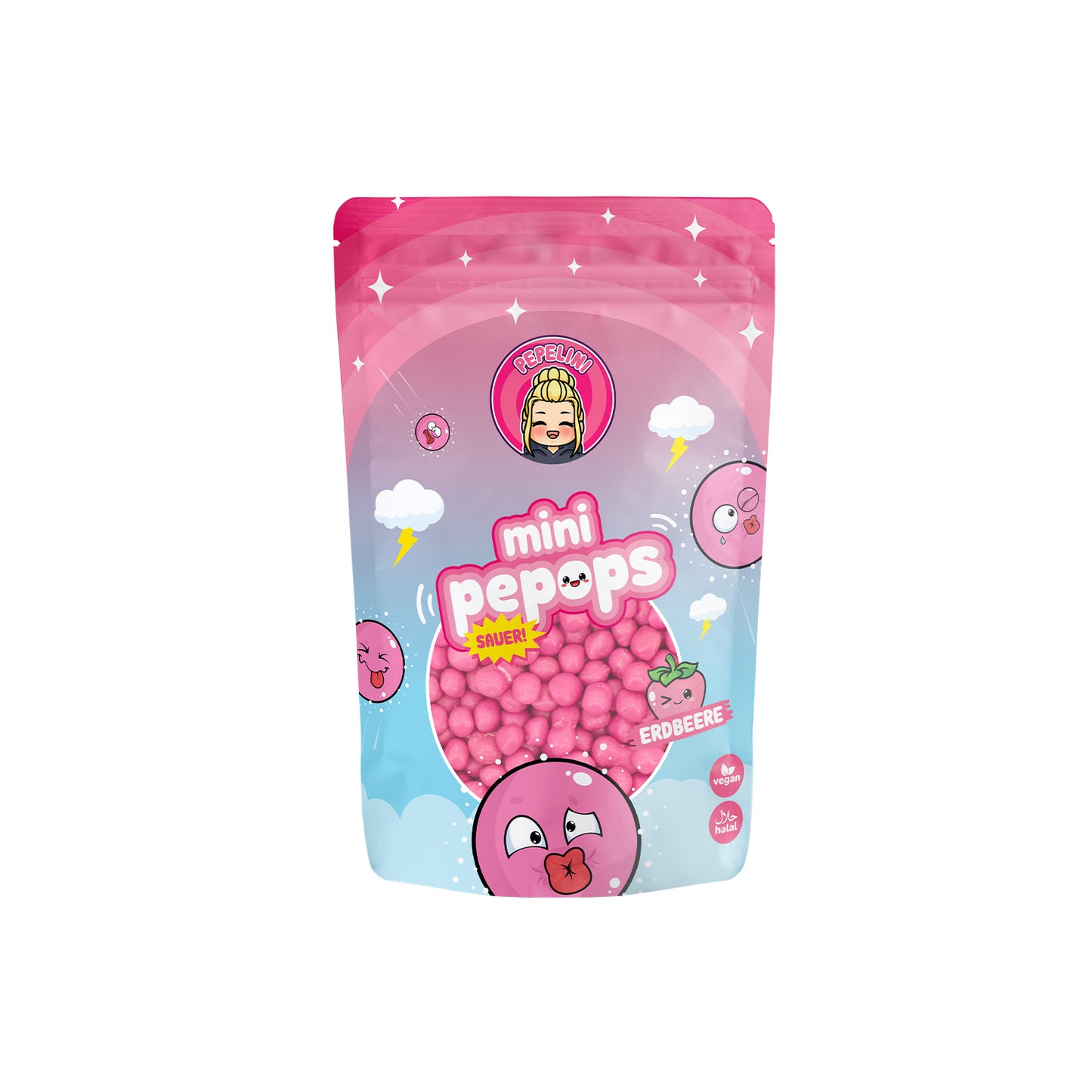 PEPELINI Mini Pepops Erdbeere - Sauer