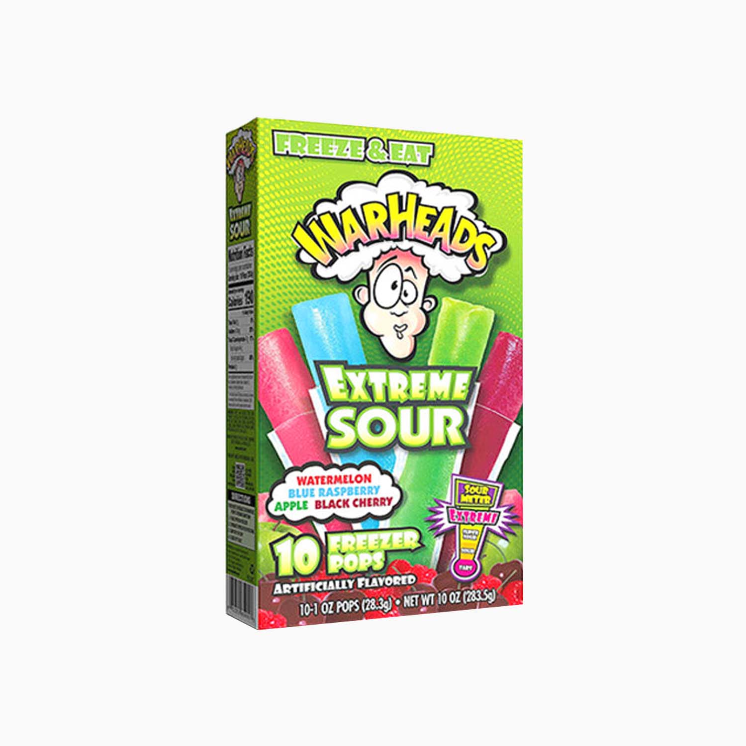 Warheads Extreme Sour Freezer Pops  MHD: 10.25